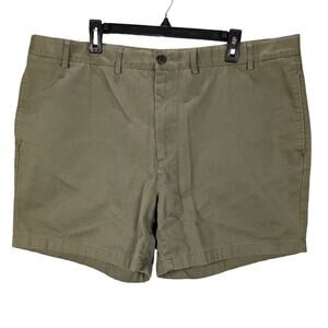 Lands End Shorts Mens 43 Traditional Fit Green Chino Khaki Shorts Preppy Summer